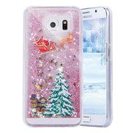Galaxy S7 Edge Case,Galaxy S7 Edge Liquid Cover,PHEZEN Christmas Tree Santa Claus Design Cool Quicksand Moving... N4
