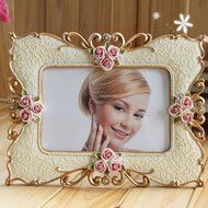 Spritech(TM) Everyday Life Wedding Photo Resin Picture Frame With Elegant Flower N10