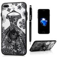 iPhone 7 Plus Case (5.5 inch) - 360 Degree Rotating Ring Holder Kickstand Shockproof Soft TPU Skin Bumper Frame... N17