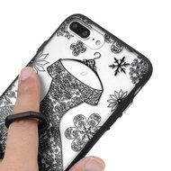 iPhone 7 Plus Case (5.5 inch) - 360 Degree Rotating Ring Holder Kickstand Shockproof Soft TPU Skin Bumper Frame... N19
