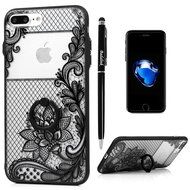 iPhone 7 Plus Case (5.5 inch) - 360 Degree Rotating Ring Holder Kickstand Shockproof Soft TPU Skin Bumper Frame... N20