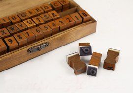 1sets/lot Capital Letter Antique Retro Vintage Wooden Box Alphabet Stamp (1sets)