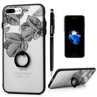 iPhone 7 Plus Case (5.5 inch) - 360 Degree Rotating Ring Holder Kickstand Shockproof Soft TPU Skin Bumper Frame... N26