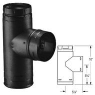 M G Duravent 3PVP-TADX4B Dura-Vent PelletVent Pro black 4 Inch tee adaptor with increaser and 3 Inch branch
