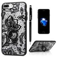 iPhone 7 Plus Case (5.5 inch) - 360 Degree Rotating Ring Holder Kickstand Shockproof Soft TPU Skin Bumper Frame... N29