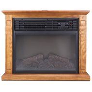 Della 1500W Deluxe Infrared Quartz Fireplace Heater Flame Wood Log Caster with Remote Control N3