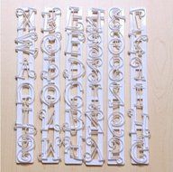 SHINA 6pcs Alphabet Number Letter Fondant Cake Frill Edge Sugarcraft Cutter Mold Tool