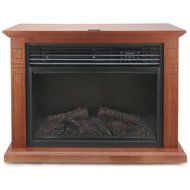 Della 1500W Deluxe Infrared Quartz Fireplace Heater Flame Wood Log Caster with Remote Control N6