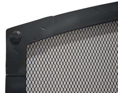 Arched Freestanding Fireplace Screen with Old World Design (47"W x 35"CH x 29 1/2"SH, Hammered Black Copper) N7