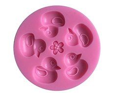 Ducks &amp; Flower 6 Cavity Silicone Mold for Fondant, Gum Paste, Chocolate , Crafts