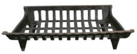 GHP CG24 24 in. Cast Iron Fireplace Grate, Black