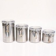 Bluelover Durable Stainless Steel Canister Airtight Sealed Canister Spice Dry Storage Container Snack Cans XL N6