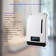 Digital Micro-Tech 4500 Ultrasonic Cool &amp; Warm Mist Humidifier-High Frequency Vibrations 1.7 MHz -Carbon Activated...