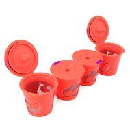 Gutens Reusable Coffee Filter Coffee Cup for All Keurig 1.0 Series - 4 pcs (1.0 Model, Red) N5