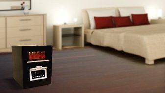 Versonel VSL1500H6E 6 Element Portable Quartz Infrared Heater with Remote, 1500W, Black N2