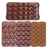 ME.FAN&trade; 4pc Chocolate Molds - Candy Molds - Silicone Molds - Ice Molds - Silicone Backing Molds DIY Pig Faces... N2