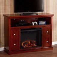 Casselton Media Fireplace for TVs up to 45", Cherry, Southern Enterprises