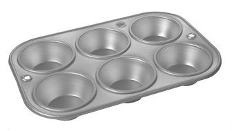Alan Silverwood Silver Anodised Muffin Tray 6 Cup - 34523