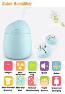 Zuber 120ml Mist Humidifier, DC 5V USB Power Supply Mode, Bionic Raindrops Contour, Blue Color, Apply for Home...