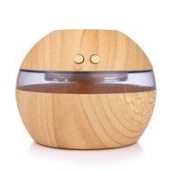 ONEVER 300ml USB Ultrasonic Aroma Aromatherapy Humidifier with Blue LED Light (Light wood color)