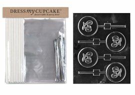 Dress My Cupcake DMCKITK060 Chocolate Candy Lollipop Packaging Kit with Mold, Bicycle Lollipop