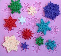 Drhob 1pc Snowflake Silicone Fondant Cake Mold(Multicolor random)