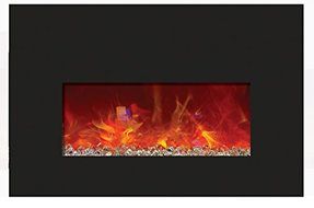Amantii Small Electric Fireplace Insert with Black Glass Surround - INSERT-26-3825
