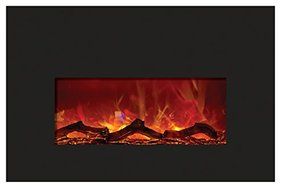 Amantii Small Electric Fireplace Insert with Black Glass Surround - INSERT-26-3825 N3