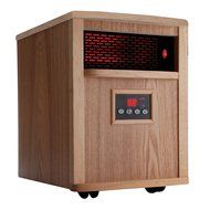 Electric Space Heater Infrared Heat 1500 Watt Portable Color Oak Heats up to 1000 Sf N2