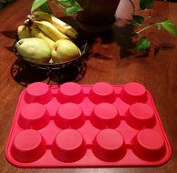 BakeMaster Silicone Muffin Pan Silicone Cupcake Pan 100% Food Grade Silicone Quiche Pan BPA free Non stick Red... N2
