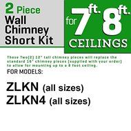 Z Line SK-KN/KN4 2-12"&nbsp;Short Chimney&nbsp;Pieces for 7' to 8' Ceilings, Stainless