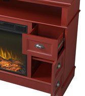 Homestar ZBREMEN Bremen Media Fireplace Console, 54 7/8" x 15 3/8" x 35", Red N6