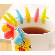HuntGold 5Pcs Snail Shape Silicone Tea Bag Holder Cup Candy Colors Gift Set Tea Makers