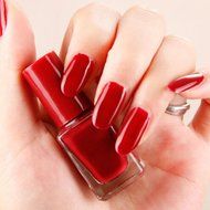 Spritech(TM) 2Pcs Water-based Nail Polish Lacquer Glitter Gradient Set Free Nail Art Decoration Deep Red N7