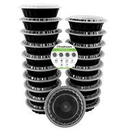 Freshware 20-Pack 7-Inch Round Bento Lunch Boxes with Lids - Stackable, Reusable, Microwave, Dishwasher &amp; Freezer...
