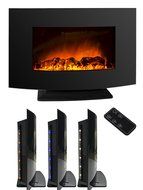 AKDY AZ-520S-ALB Wall Mounted Or Floorstand Electric Black Fireplace Remote Control Heater Firebox W/Stand N6