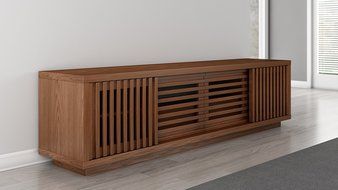 Furnitech Signature Home Collection TV Media Console, 82-Inch, Honey Oak N2