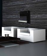 Chic Fireplaces Topeka Luxury Glass Metal Wall Mount Ventless Bio Ethanol Fireplace with Burner Insert, Gloss... N7