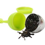 Tea Infuser Leaf Strainer Food Grade Silicone Bag Filter Diffuser With Stainless Steel Ball for Herbal Loose-Blue N4