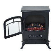 Electric Fireplace Tempered Glass Adjustable 1500W Heater Flame Portable Stove N2