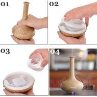 BEW Aromatherapy Diffuser,Wood Grain Cool Mist Ultrasonic Humidifier for Office Home Bedroom Living Room Study... N17