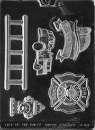 FIREFIGHTER KIT fire truck Ladder fireman hat badge fire hydrant chocolate m64