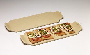 Brick Oven Direct to Flame Pizza Stone, 13-Inch, Brown, Set of 2