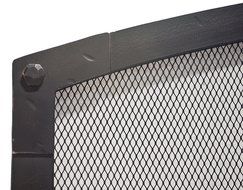 Arched Freestanding Fireplace Screen with Old World Design (47"W x 35"CH x 29 1/2"SH, Hammered Black Copper) N9