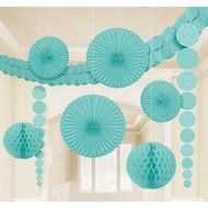 Amscan Robin&#039;s Egg Damask Wedding Decorating Kit (9 Piece), 15.5 x 10.5&quot;, Blue