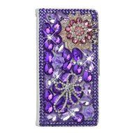 Spritech(TM) PU Leather Bling Phone Case for Samsung Galaxy Grand Prime G530 2015 Edition,Handmade Purple Crystal... N18