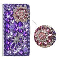 Spritech(TM) PU Leather Bling Phone Case for Samsung Galaxy Grand Prime G530 2015 Edition,Handmade Purple Crystal... N19