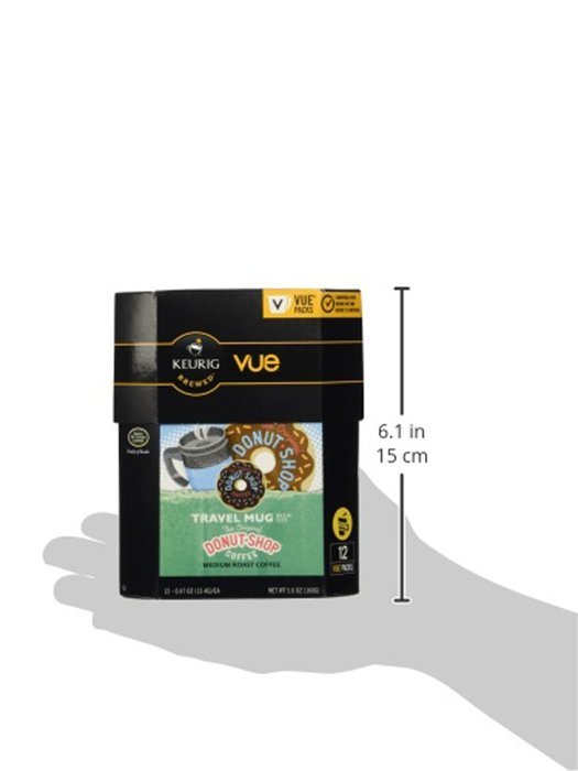 Coffee People Donut Shop Travel Mug Extra Bold Coffee, Vue Cups for Keurig Vue Brewers N2