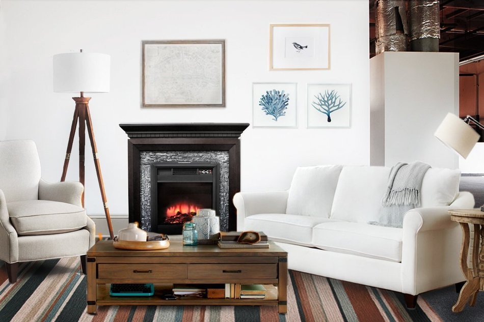 XtremepowerUS Large Room Grand 3D Flame Electric Fireplace with Mantel Cabinet Espresso N3
