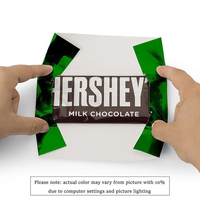 Foil Wrapper (Silver) - Pack of 100 Candy Bar Wrappers with Thick Paper Backing - Folds and Wraps Well - Best... N3